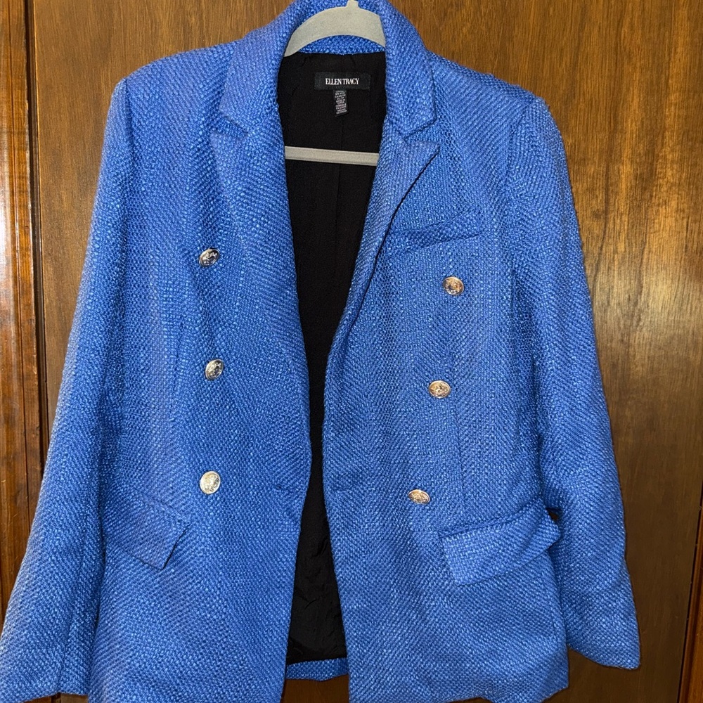 Ellen Tracy Royal Blue Jacket with Gold Accents
